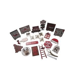 Miniature Table Tier Tray Christmas Decor Signs Plaques Holiday Mini Wooden Deer